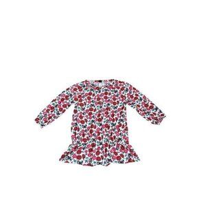 Tea Girls Floral Long Sleeve Dress Red & Black Butterflies